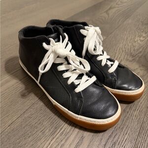 Black High-Top Sneakers with White Laces